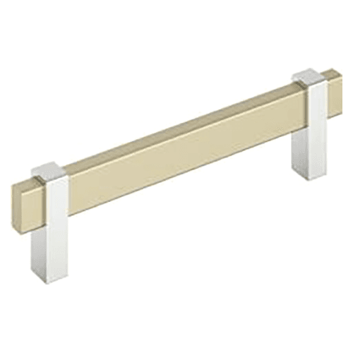 5-1/16" Mulino Cabinet Pull, Golden Champagne/Polished Chrome Main - Image