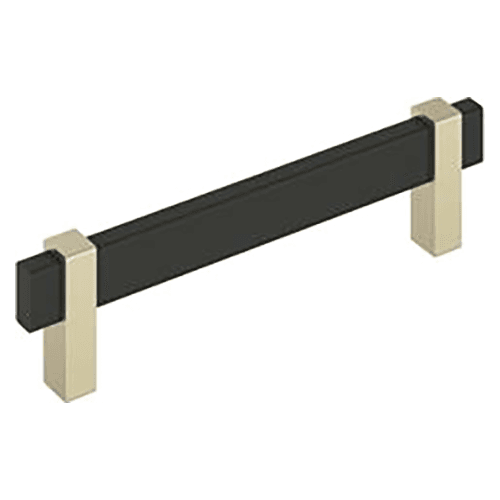 5-1/16" Mulino Cabinet Pull, Matte Black/Golden Champagne Main - Image