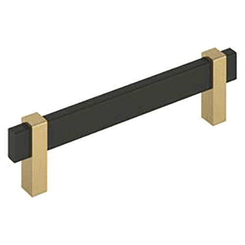 5-1/16" Mulino Cabinet Pull, Matte Black/Champagne Bronze Main - Image