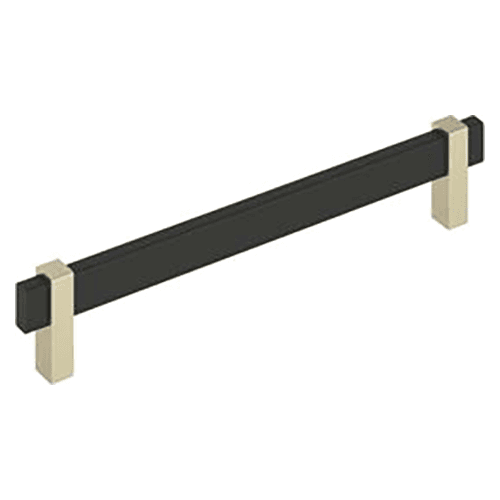 7-9/16" Mulino Cabinet Pull, Matte Black/Golden Champagne Main - Image