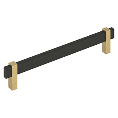 7-9/16" Mulino Cabinet Pull, Matte Black/Champagne Bronze Main - Image