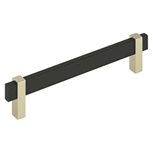 6-5/16" Mulino Cabinet Pull, Matte Black/Golden Champagne Main - Image