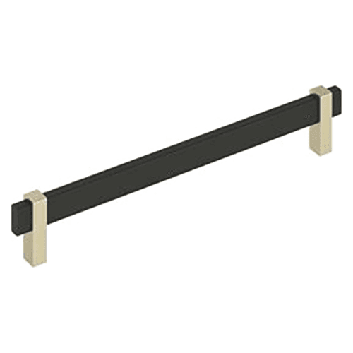 8-13/16" Mulino Cabinet Pull, Matte Black/Golden Champagne Main - Image