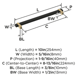 8-13/16" Mulino Cabinet Pull, Golden Champagne/Matte Black Alt 1 - Image