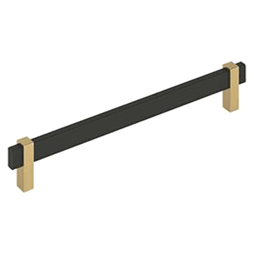 8-13/16" Mulino Cabinet Pull, Matte Black/Champagne Bronze Main - Image