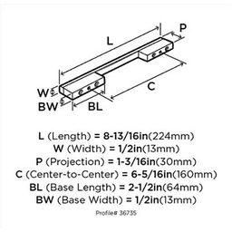6-5/16" Separa Cabinet Pull, Polished Chrome Alt 4 - Image