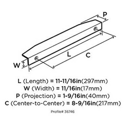 8-9/16" Aloft Edge Pull, Polished Chrome Alt 5 - Image