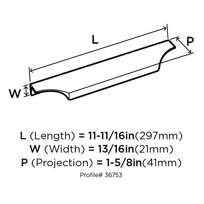 8-9/16&quot; Extent Edge Pull, Black Chrome Alt 3 - Image