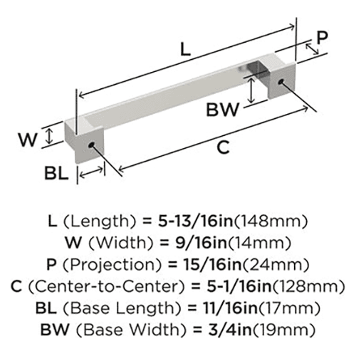 5-1/16" Appoint Cabinet Pull, Polished Nickel Alt 2 - Image