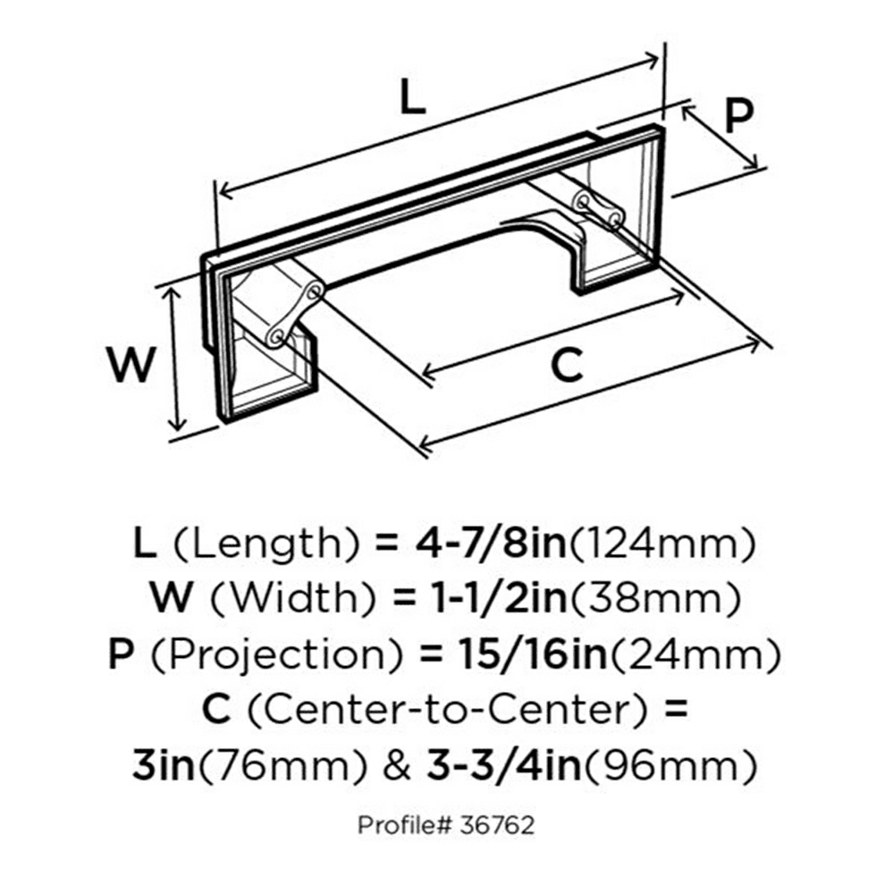 Amerock Appoint Cup Pull in Oil-Rubbed Bronze - Top View