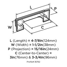 Amerock Appoint Cup Pull in Oil-Rubbed Bronze - Top View