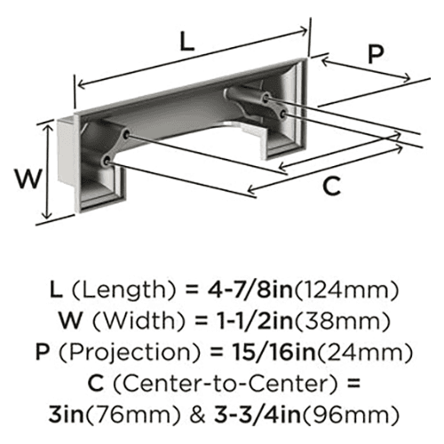 3" - 3-3/4" Appoint Cup Pull, Polished Nickel Alt 2 - Image