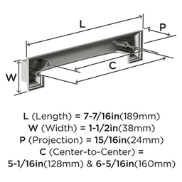 5-1/16" - 6-5/16" Appoint Cup Pull, Polished Nickel Alt 2 - Image