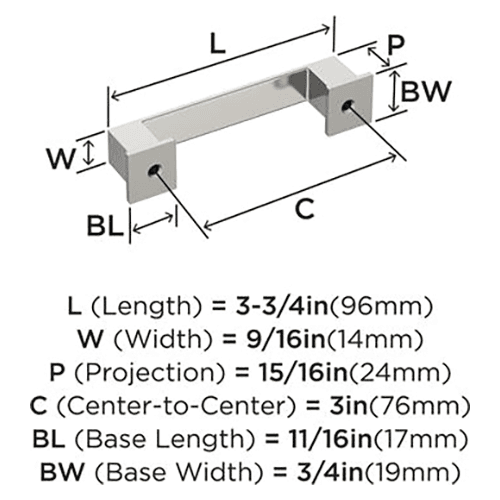 3" Appoint Cabinet Pull, Polished Nickel Alt 2 - Image