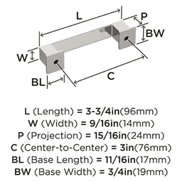 3" Appoint Cabinet Pull, Polished Nickel Alt 2 - Image