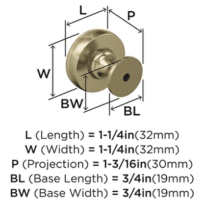 1-1/4" Winsome Cabinet Knob, Golden Champagne Alt 2 - Image