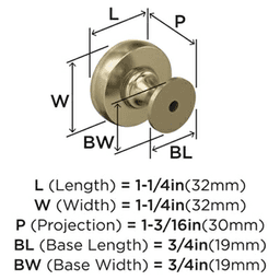1-1/4" Winsome Cabinet Knob, Golden Champagne Alt 2 - Image