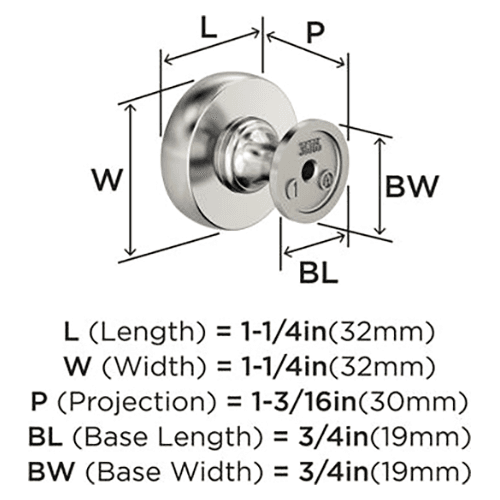 1-1/4" Winsome Cabinet Knob, Polished Nickel Alt 1 - Image
