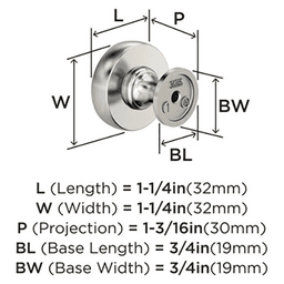 1-1/4" Winsome Cabinet Knob, Polished Nickel Alt 1 - Image