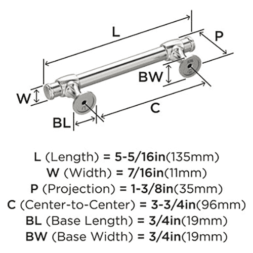 3-3/4" Winsome Cabinet Pull, Polished Nickel Alt 1 - Image