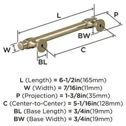 128mm Winsome Bar Pull, Golden Champagne Alt 3 - Image