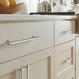 Amerock Winsome Bar Pull, Matte Black - Installed on Cabinet