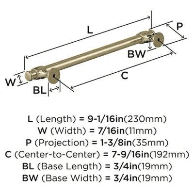 192mm Winsome Bar Pull, Golden Champagne Alt 1 - Image