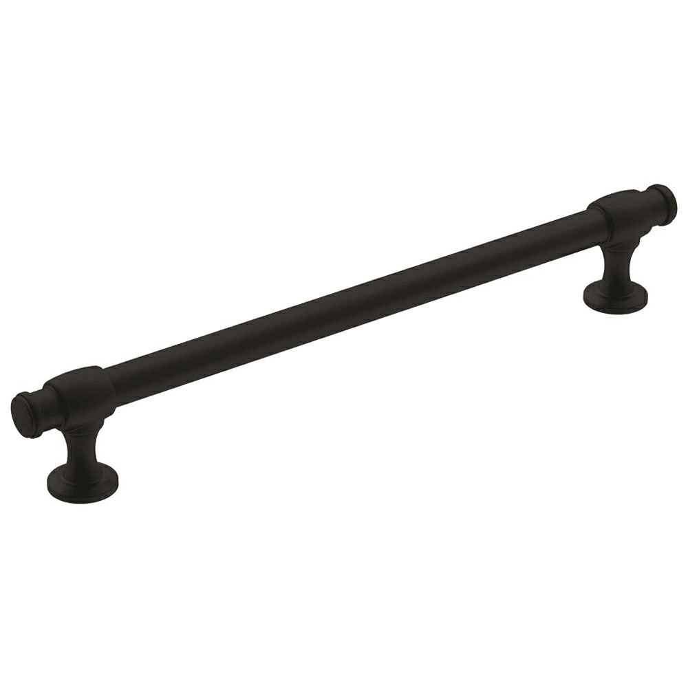 Amerock Winsome Bar Pull, Matte Black - Angle View