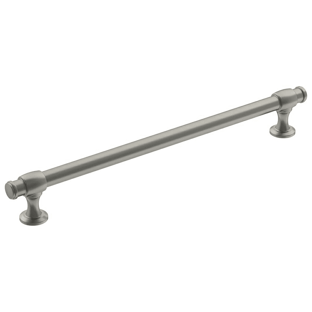 Amerock Winsome Bar Pull in Satin Nickel finish on bathroom vanity