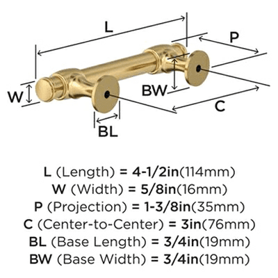 3" Winsome Cabinet Pull, Champagne Bronze Alt 3 - Image