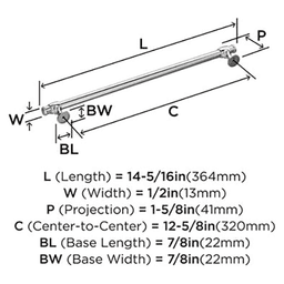12-5/8" Winsome Cabinet Pull, Polished Chrome Alt 1 - Image