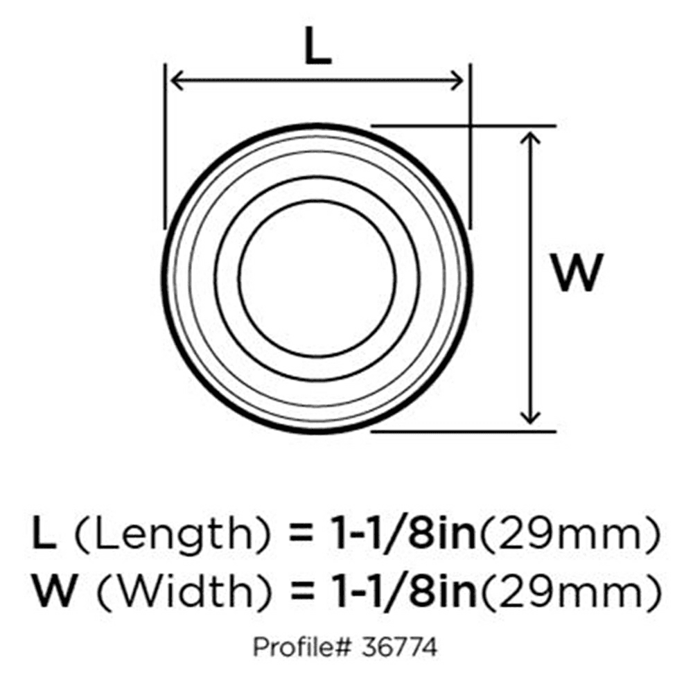 Screw Size(s) #8-32 x 1" and #8-32 x 1-1/2" for Amerock Ville Cabinet Knob