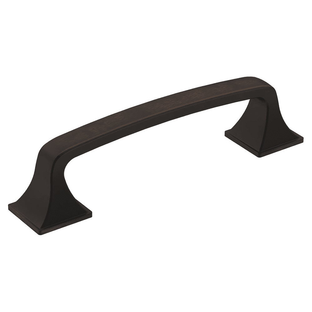 Amerock Ville Handle Pull in Oil-Rubbed Bronze finish displayed with other items from the Ville collection