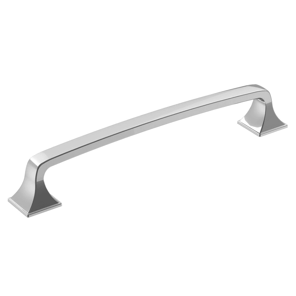 Amerock Ville Handle Pull in Polished Chrome on a Dark Background