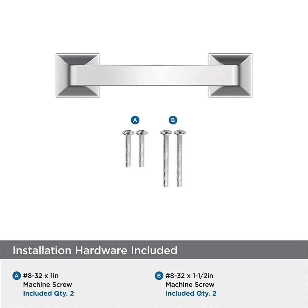 76mm Ville Cabinet Pull, Polished Chrome Alt 2 - Image