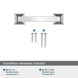 76mm Ville Cabinet Pull, Polished Chrome Alt 2 - Image