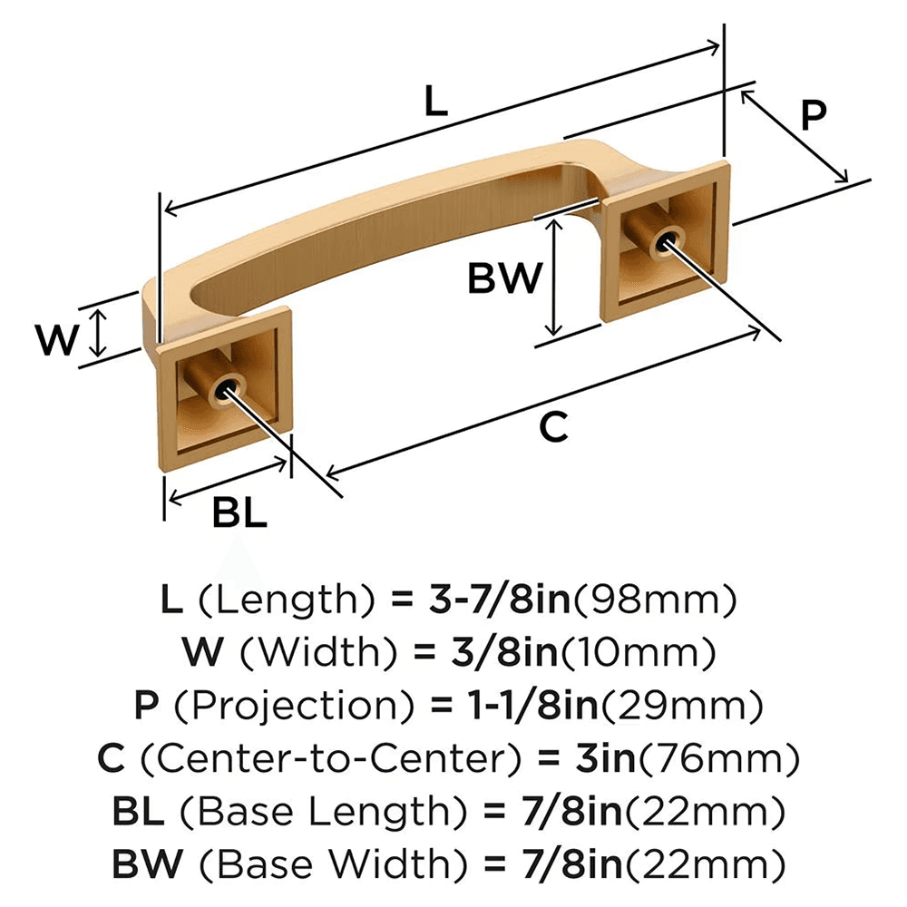 76mm Ville Cabinet Pull, Champagne Bronze Alt 1 - Image