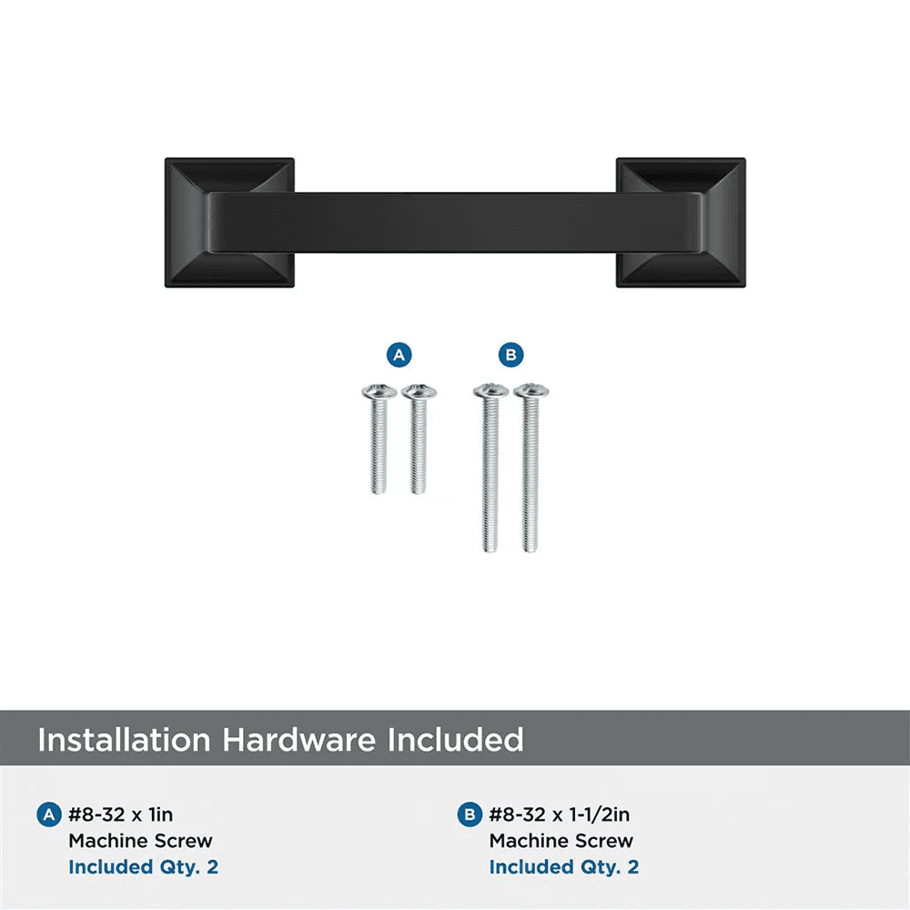 76mm Ville Cabinet Pull, Matte Black Alt 2 - Image