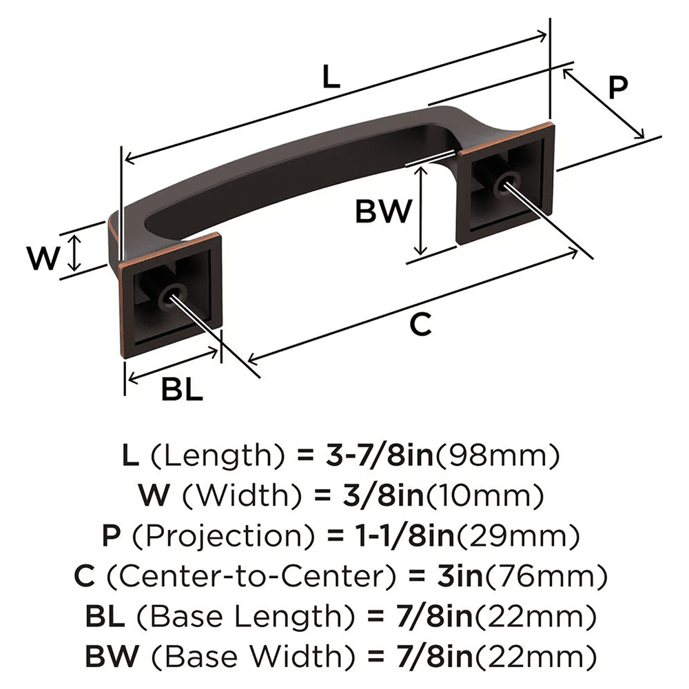76mm Ville Cabinet Pull, Oil-Rubbed Bronze Alt 1 - Image