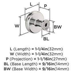 1-1/4" Factor Cabinet Knob, Polished Nickel Alt 1 - Image