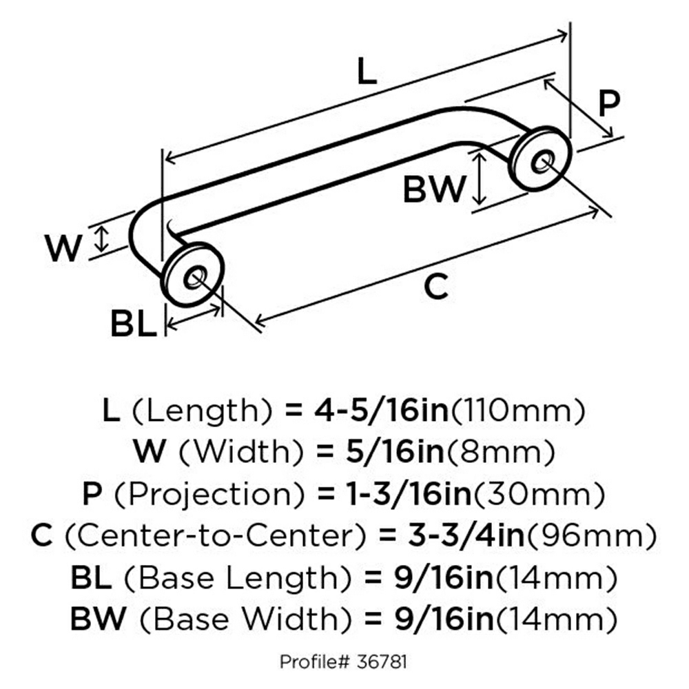 Mounting Hardware Included for Amerock Factor Handle Pull