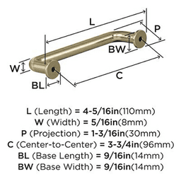 3-3/4" Factor Cabinet Pull, Golden Champagne Alt 3 - Image