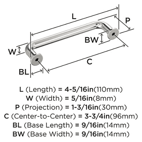 3-3/4" Factor Cabinet Pull, Polished Nickel Alt 1 - Image