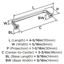 3-3/4" Factor Cabinet Pull, Polished Nickel Alt 1 - Image