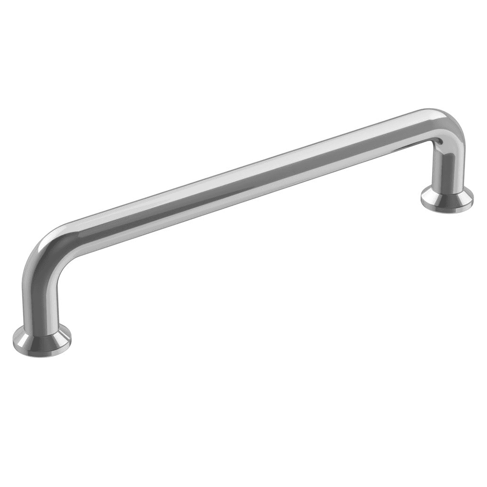 Amerock Factor 128mm Handle Pull in Polished Chrome on Gray Cabinet
