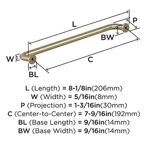 7-9/16" Factor Cabinet Pull, Golden Champagne Alt 3 - Image