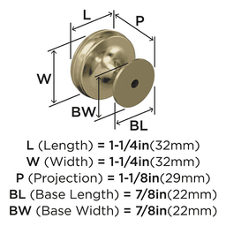 1-1/4" Renown Round Cabinet Knob, Golden Champagne Alt 3 - Image