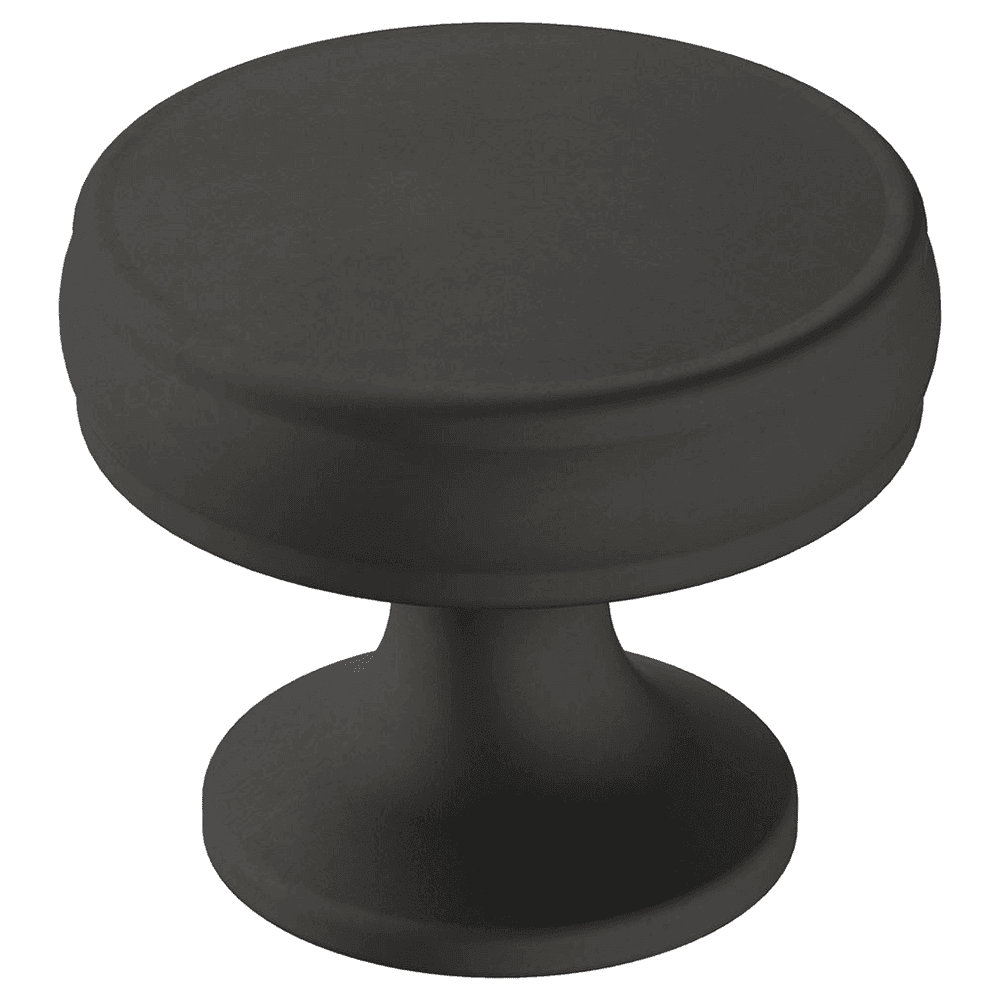 Amerock Renown 1-1/4" Matte Black Mushroom Knob Bottom View