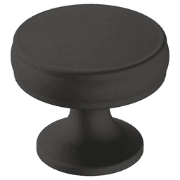 Amerock Renown 1-1/4" Matte Black Mushroom Knob Bottom View