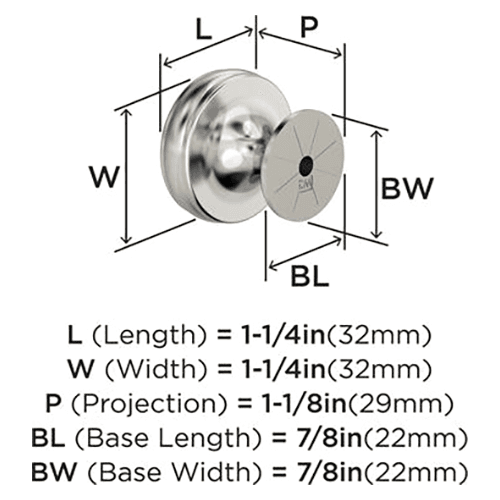 1-1/4" Renown Cabinet Knob, Polished Nickel Alt 1 - Image